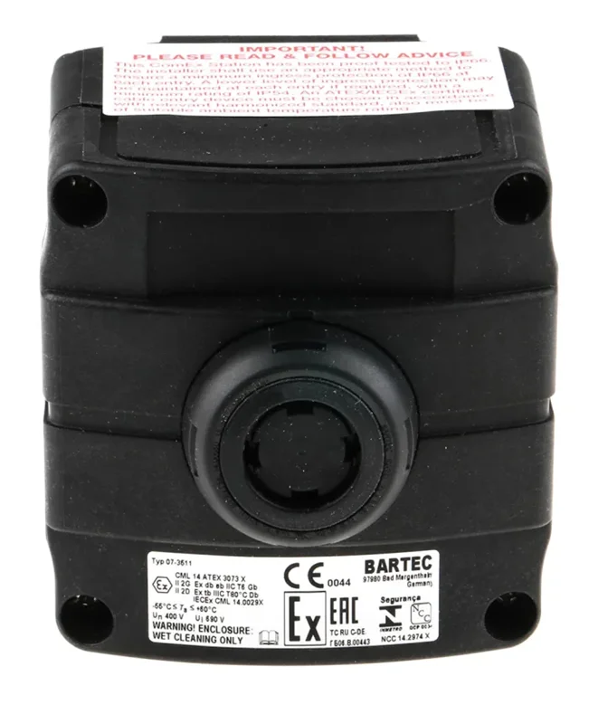 Bartec Push Button Control Station, Thermoplastic, IP66, IP67 07-3511-10P74 بارتک